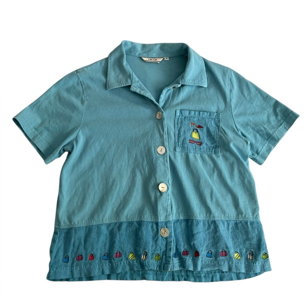 FROXX vintage Embroidered Button-Up Shirt – Size Small